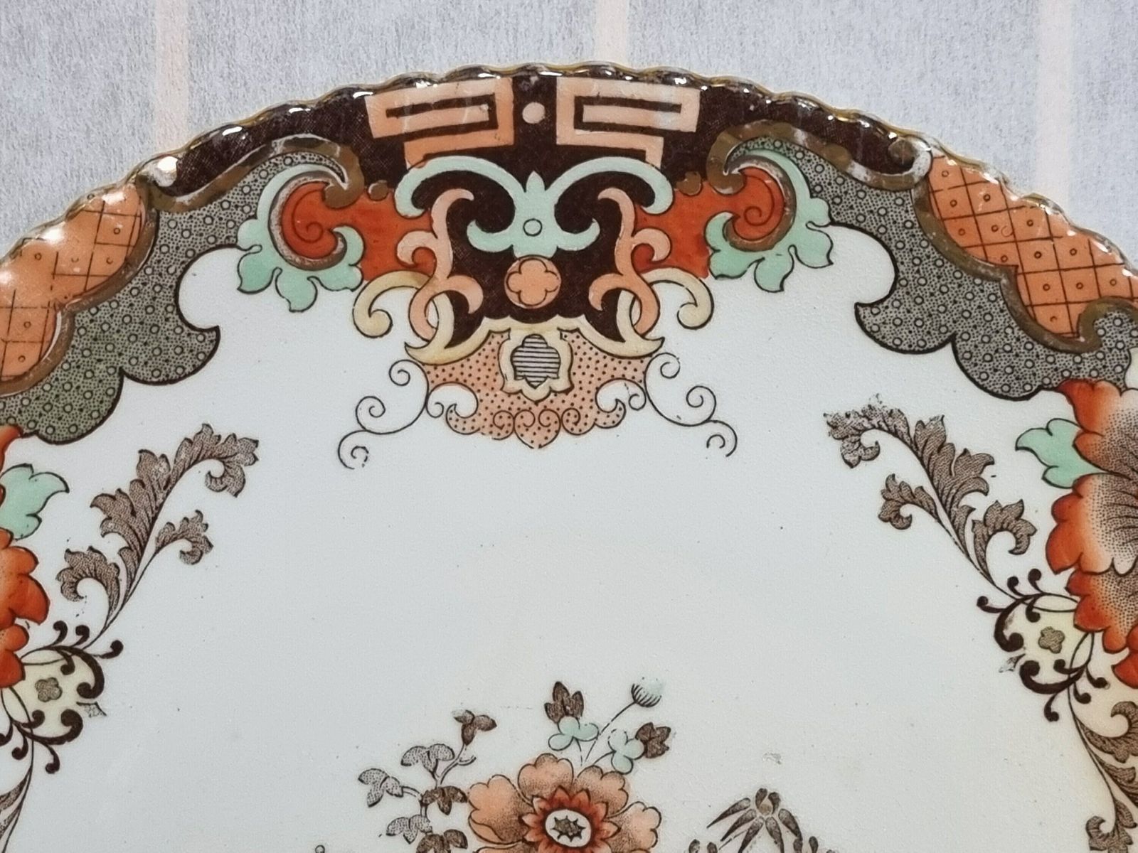 Antique Imari Plate, Samuel Radford England, Antique 1800s, Victorian Pottery Ceramics   Opulent Colours And Floral Pattern, 23cm, 9" photo 145.0
