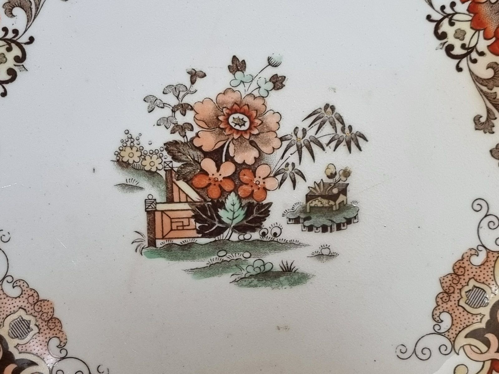 Antique Imari Plate, Samuel Radford England, Antique 1800s, Victorian Pottery Ceramics   Opulent Colours And Floral Pattern, 23cm, 9" photo vinterior