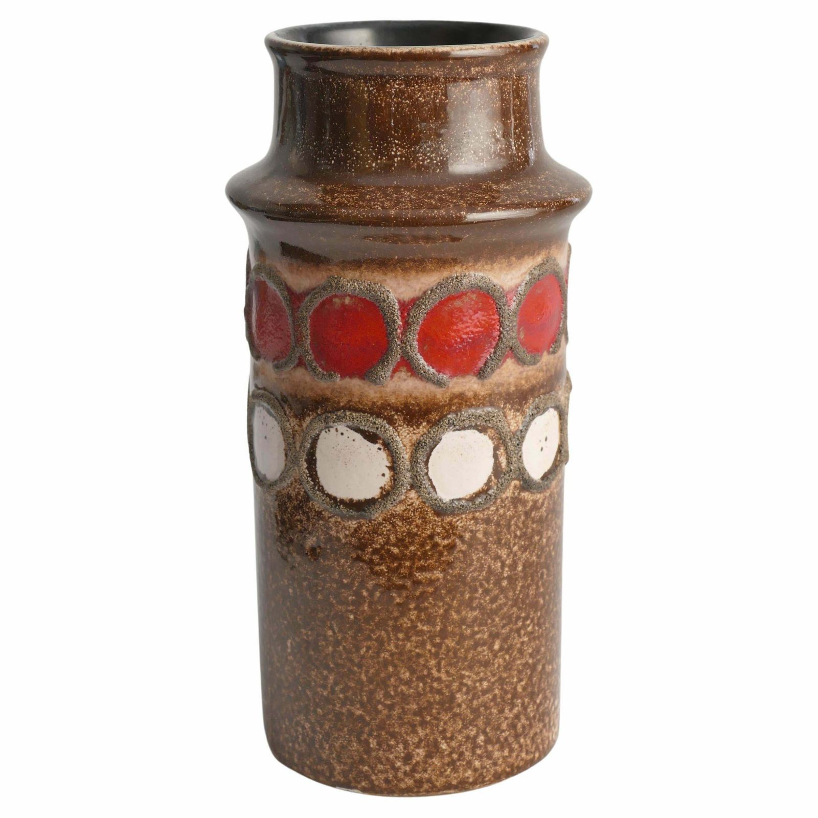 Mid Century Modern Brown Ceramic Vase By Veb Haldensleben, East Germany, 1960s