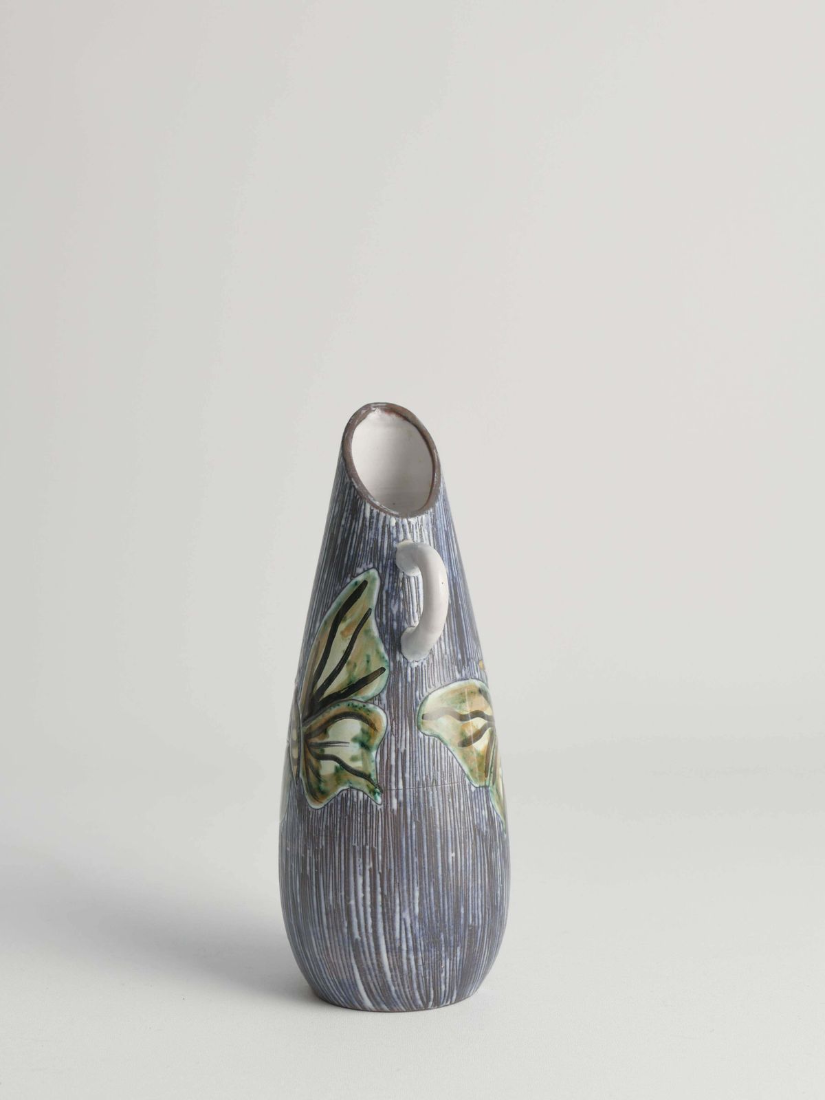 Mid Century Modern Stoneware Vase With Sgraffito And Butterflies. Sweden, 1950s photo furniture