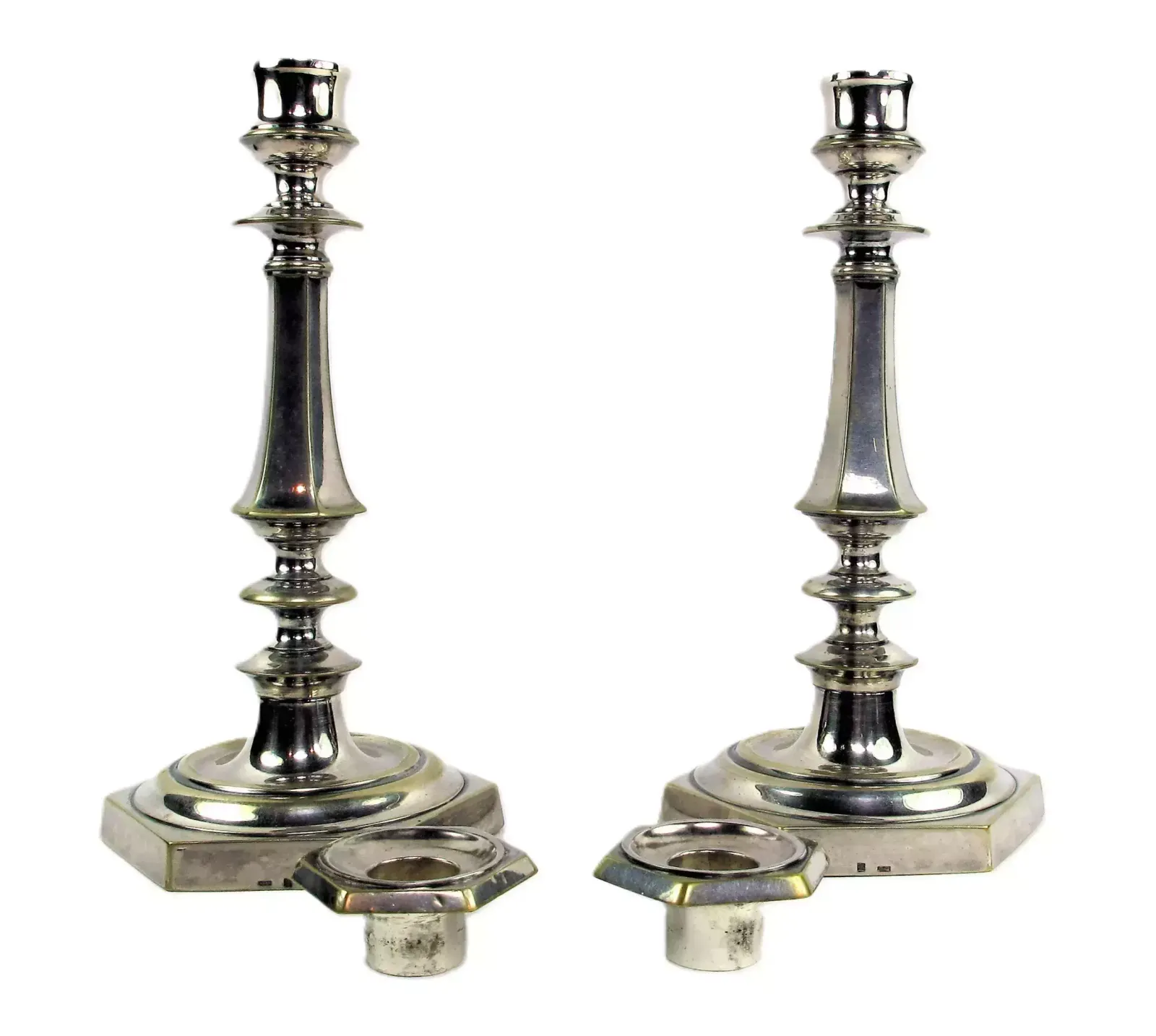 Pair Of Louis XIV Style Silvered Bronze Candlesticks photo Home Decor