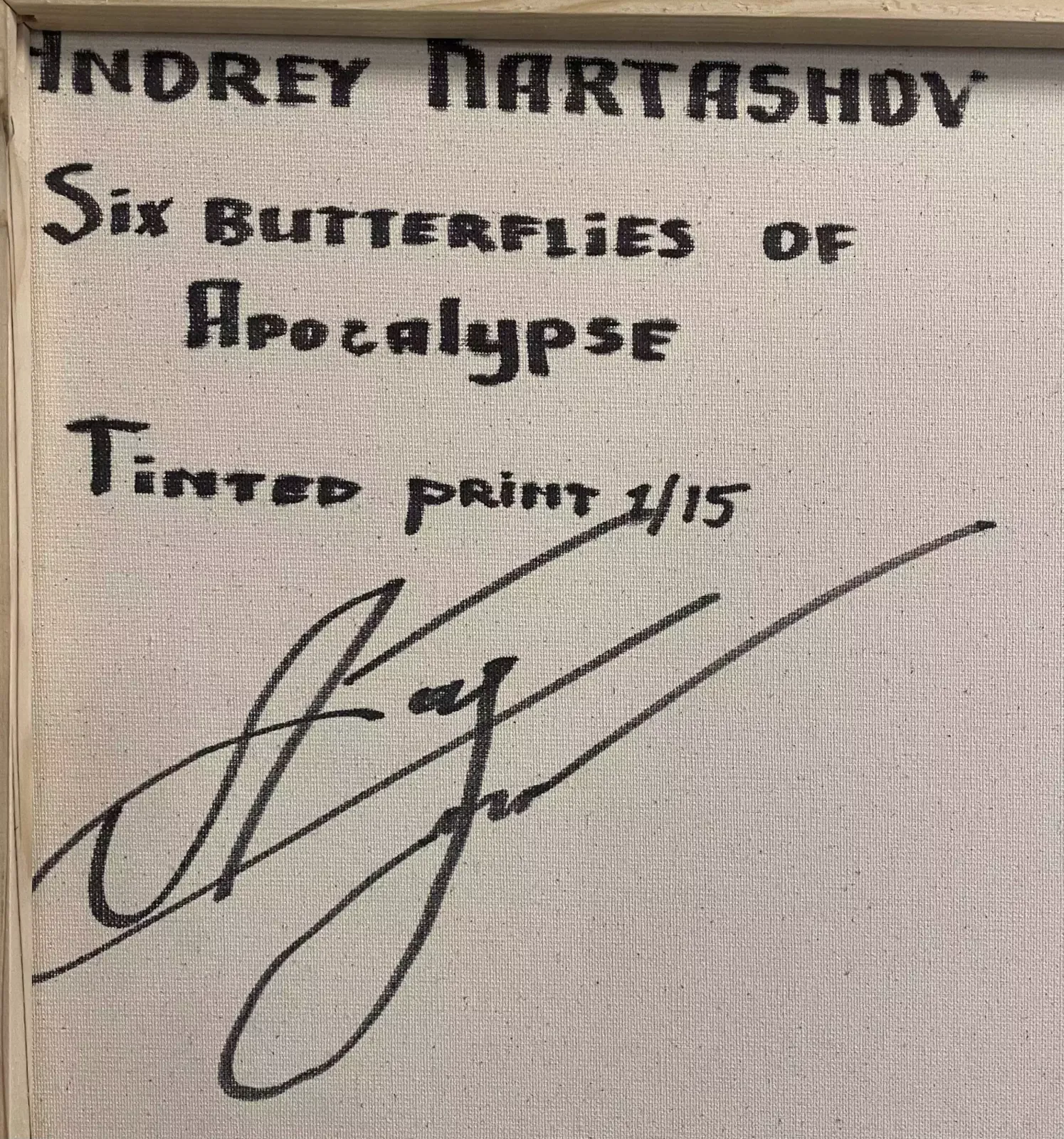Overpainted Giclée Print On Canvas, Six Butterflies Of Apocalypse, 2023, By Kartashov Andrey, Russia, 21st Century. 1 Of 15 Tinted Prints. photo furniture