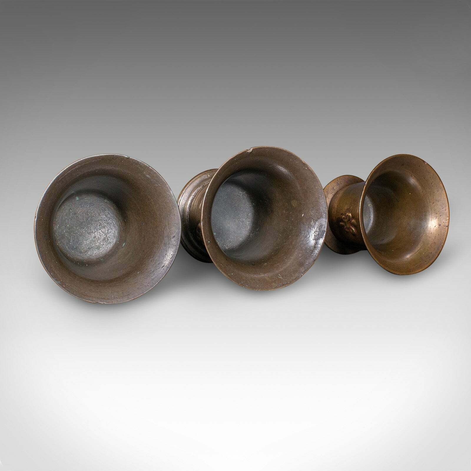 Trio Of Antique Mortars, English, Bronze, Apothecary Pot, William III, C.1700 photo buy