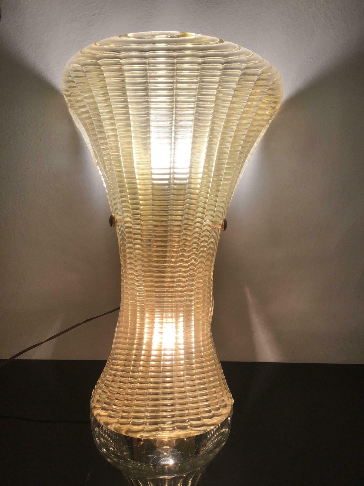 Lighting Venini Large Sconce Gold Murano Glass Brass 1950 Italy photo