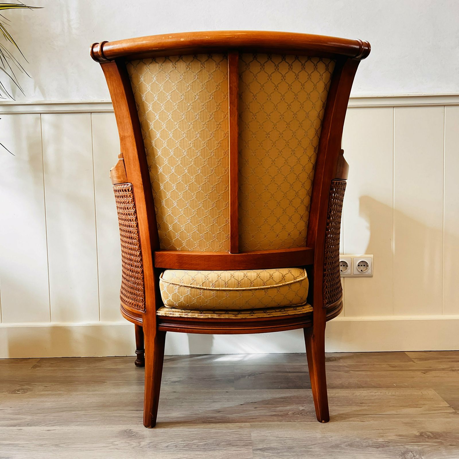 A Pair Of French Louis XVI Style Wood And Cane Bergère Chairs photo buy
