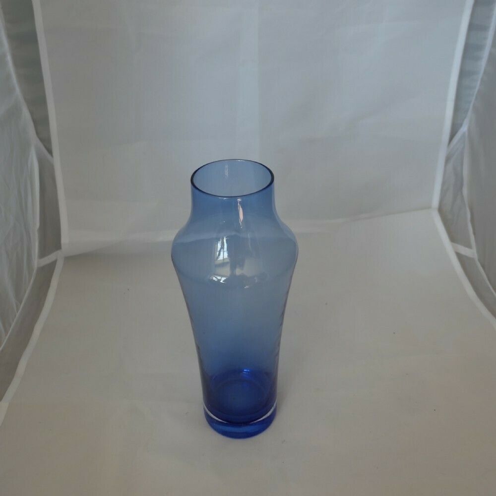 1960s Blue Glass Vase By Tamara Aladin For Riihimäen Lasi Oy photo furniture