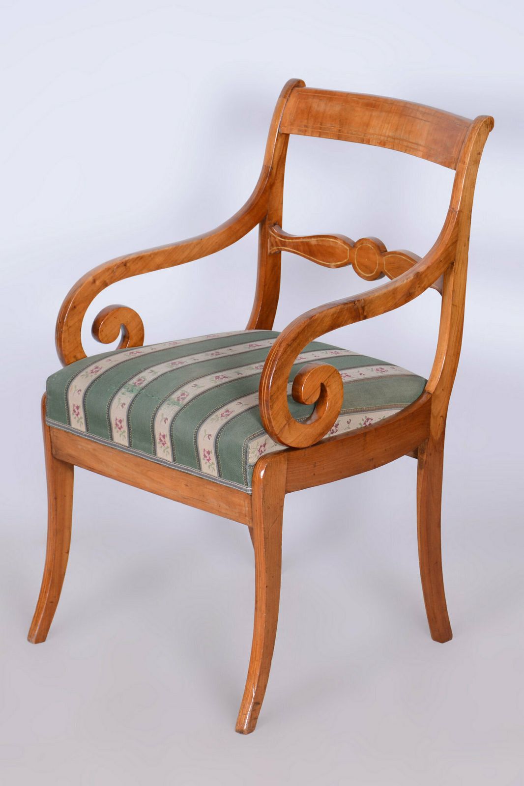 photo furniture Restored Biedermeier Armchair, Beech, Oak, Cherry, Austria, 1830s