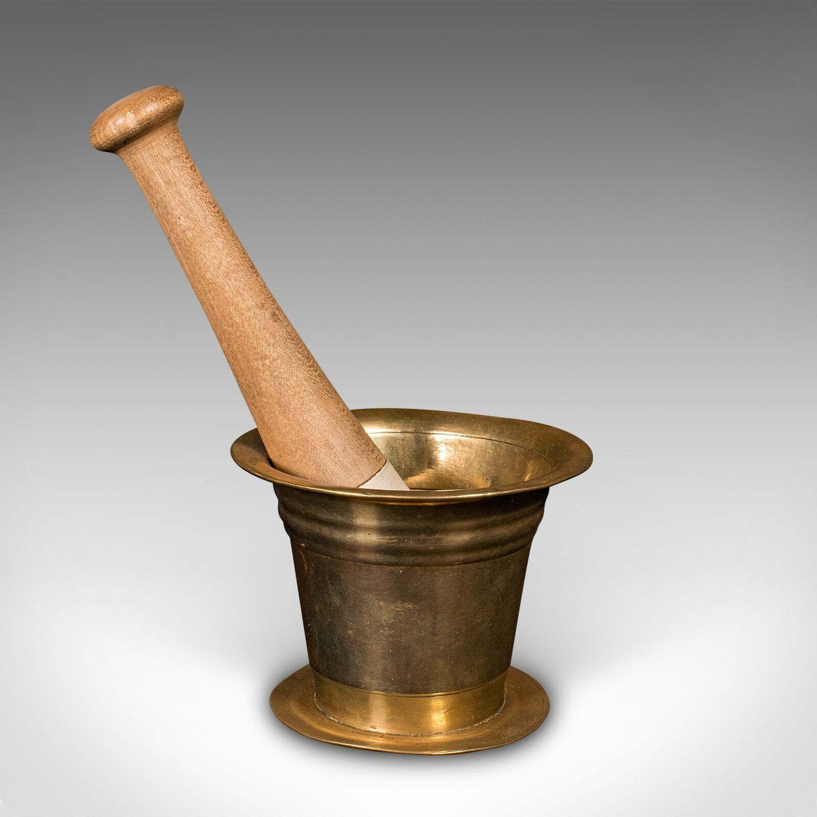 Antique Apothecary Mortar And Pestle, English, Bronze, Beech, Chemist, Victorian photo Home Decor