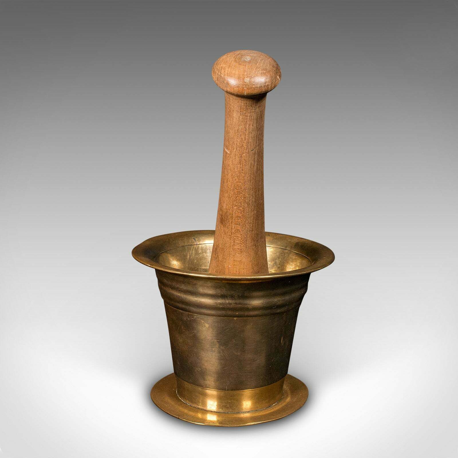 Antique Apothecary Mortar And Pestle, English, Bronze, Beech, Chemist, Victorian photo 395.0