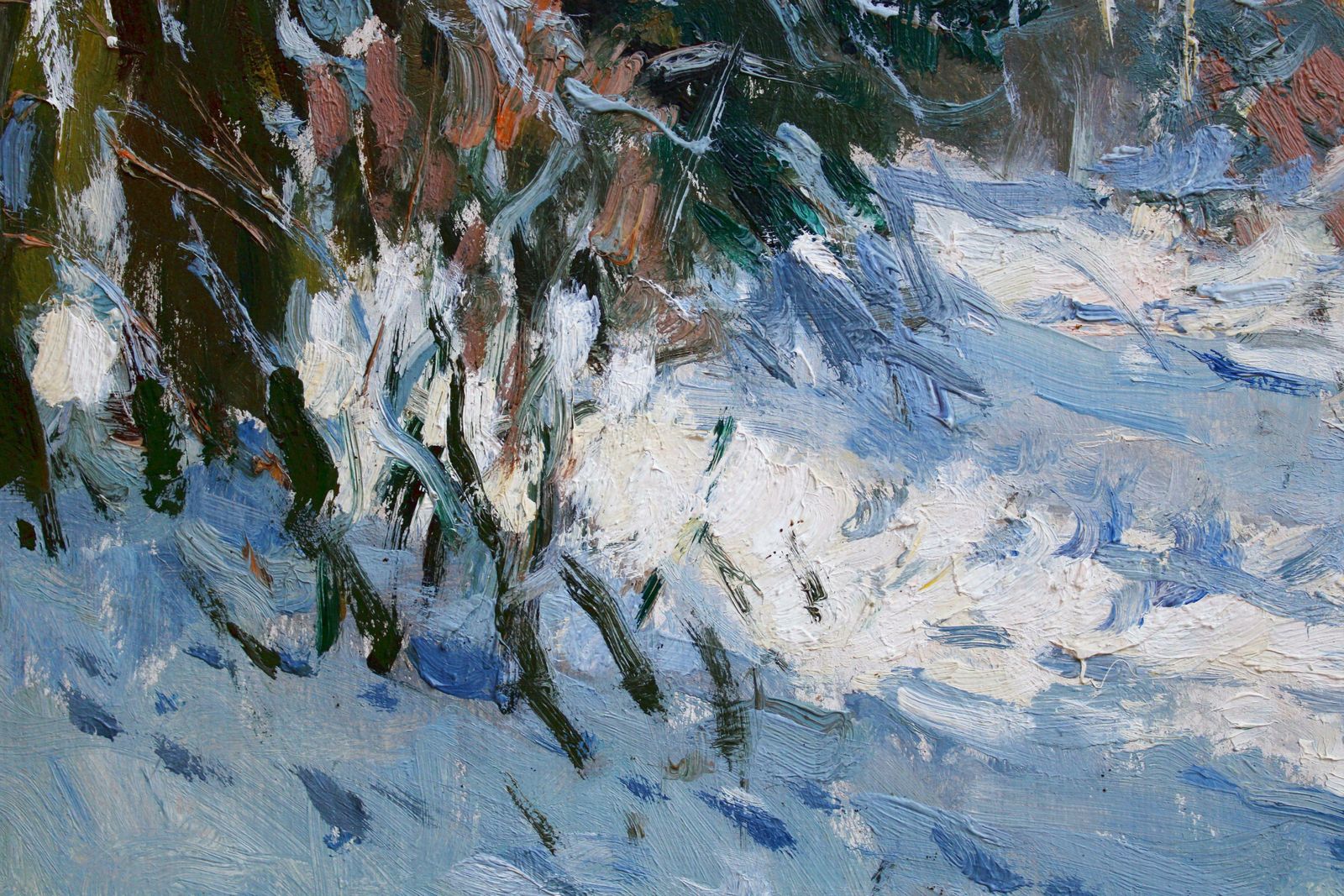 Edgars Vinters Sunny Winter Landscape. 1985, Cardboard, Oil, 45x58 Cm 1985 photo Art