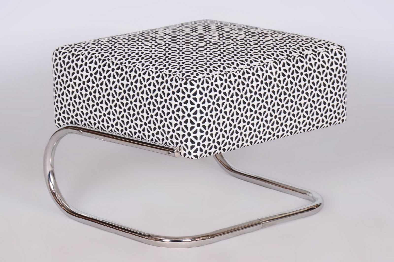 Restored Bauhaus Stool, By Robert Slezák, Chrome Plated Steel, Czech, 1930s photo furniture