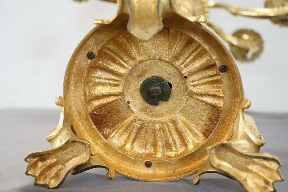 Antique Gilt Bronze Candelabras With Eleven Lights, Late 19th Century, Set Of 2 photo for sale