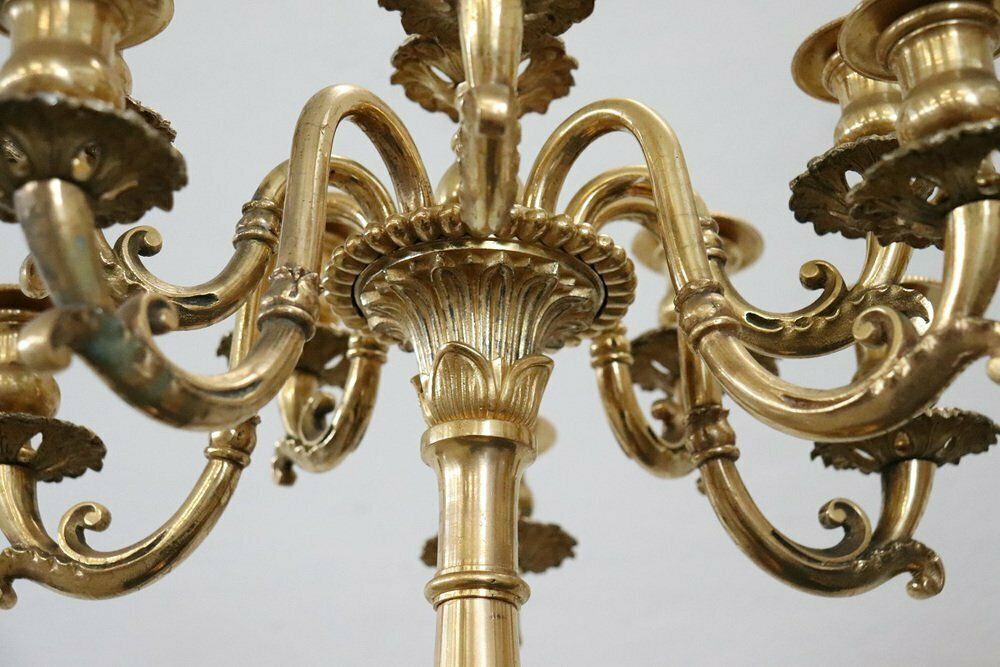 Home Decor Antique Gilt Bronze Candelabras With Eleven Lights, Late 19th Century, Set Of 2 photo