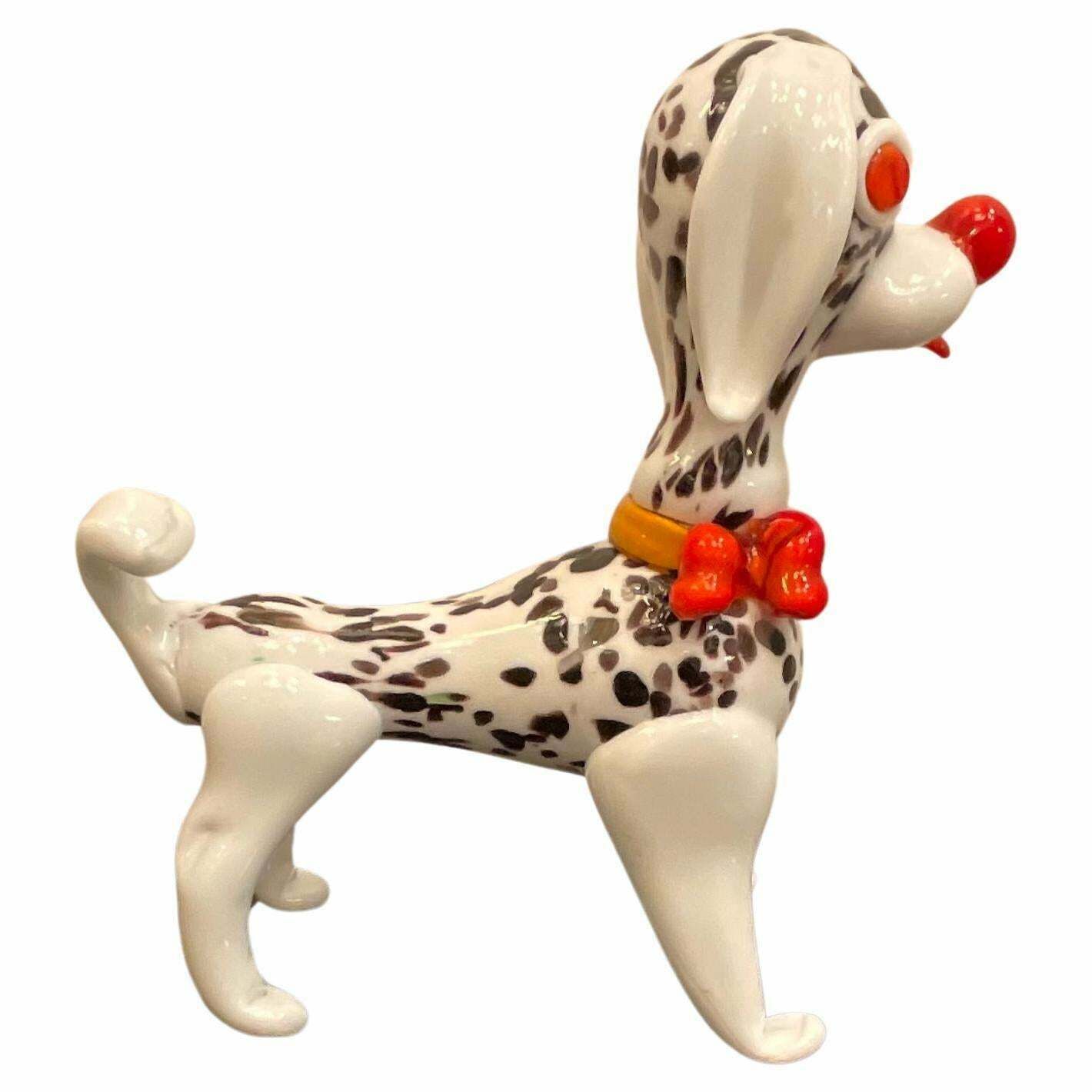 Dalmatian Dog In Murano Glass   Made In Italy 1970   Attributed To Vistosi