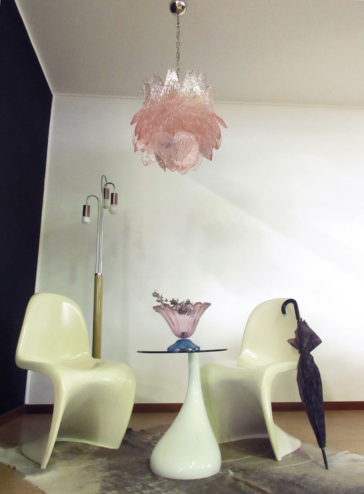 Italian Vintage Murano Glass Chandelier   38 Pink Glasses photo 980.0