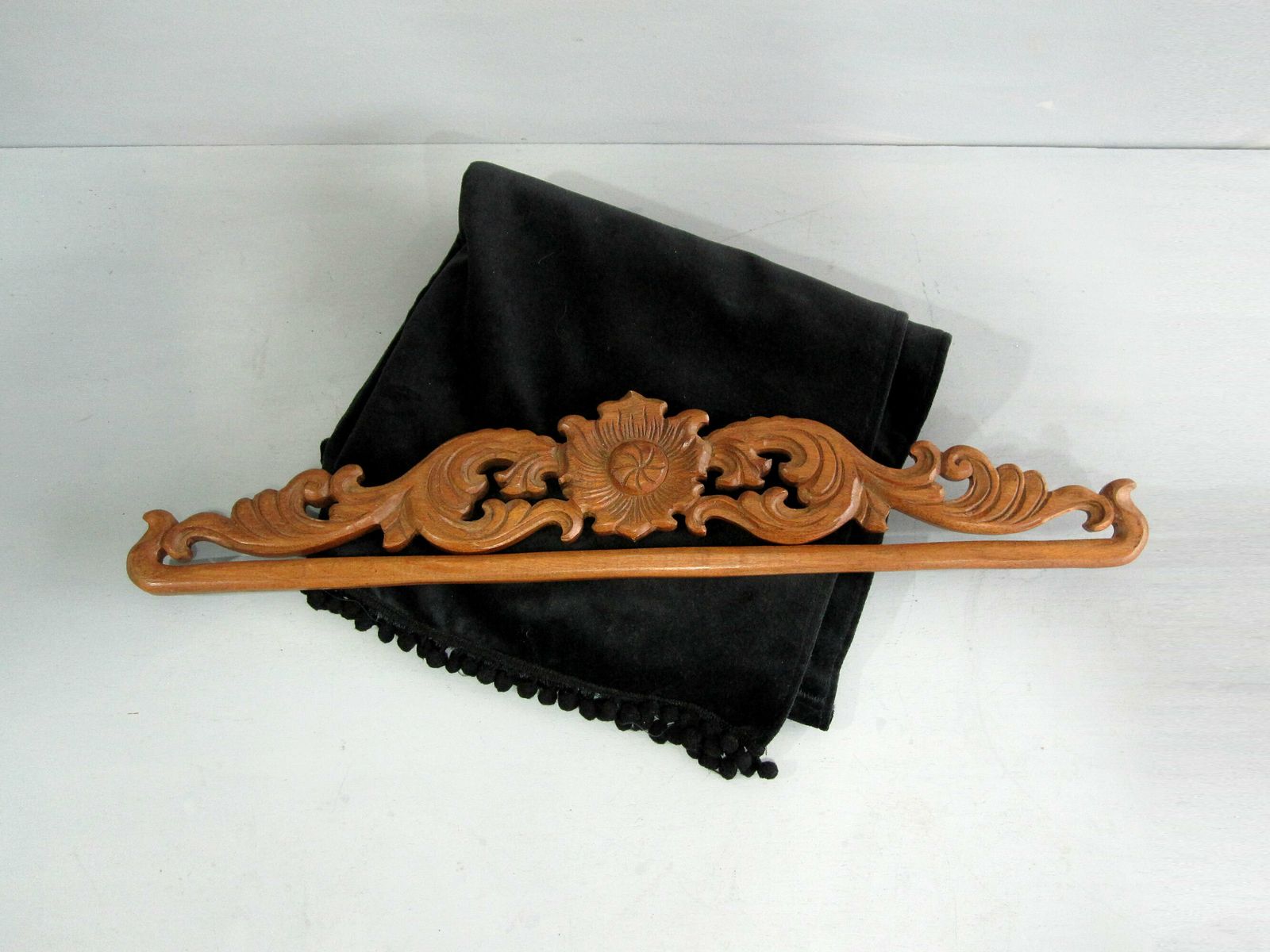 Carved Wood And Velvet Easel Or Mirror Cover photo furniture