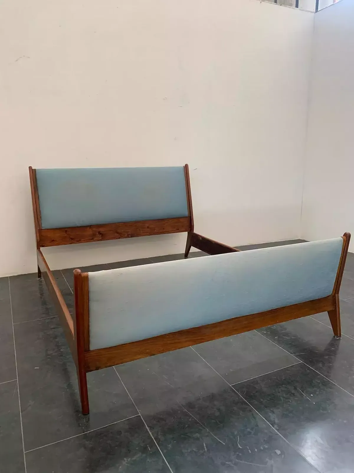 Rosewood And Fabric Bed By Frauflex, 1960s photo Furniture