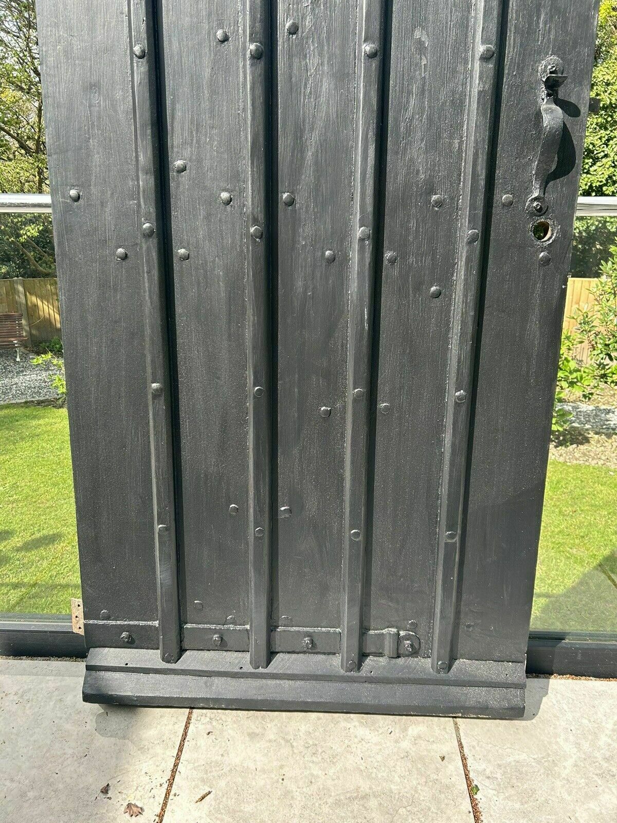 Antique 18th Century Front Door Cornish Reclaimed Period Forged Hinges Bolts Old photo vinterior