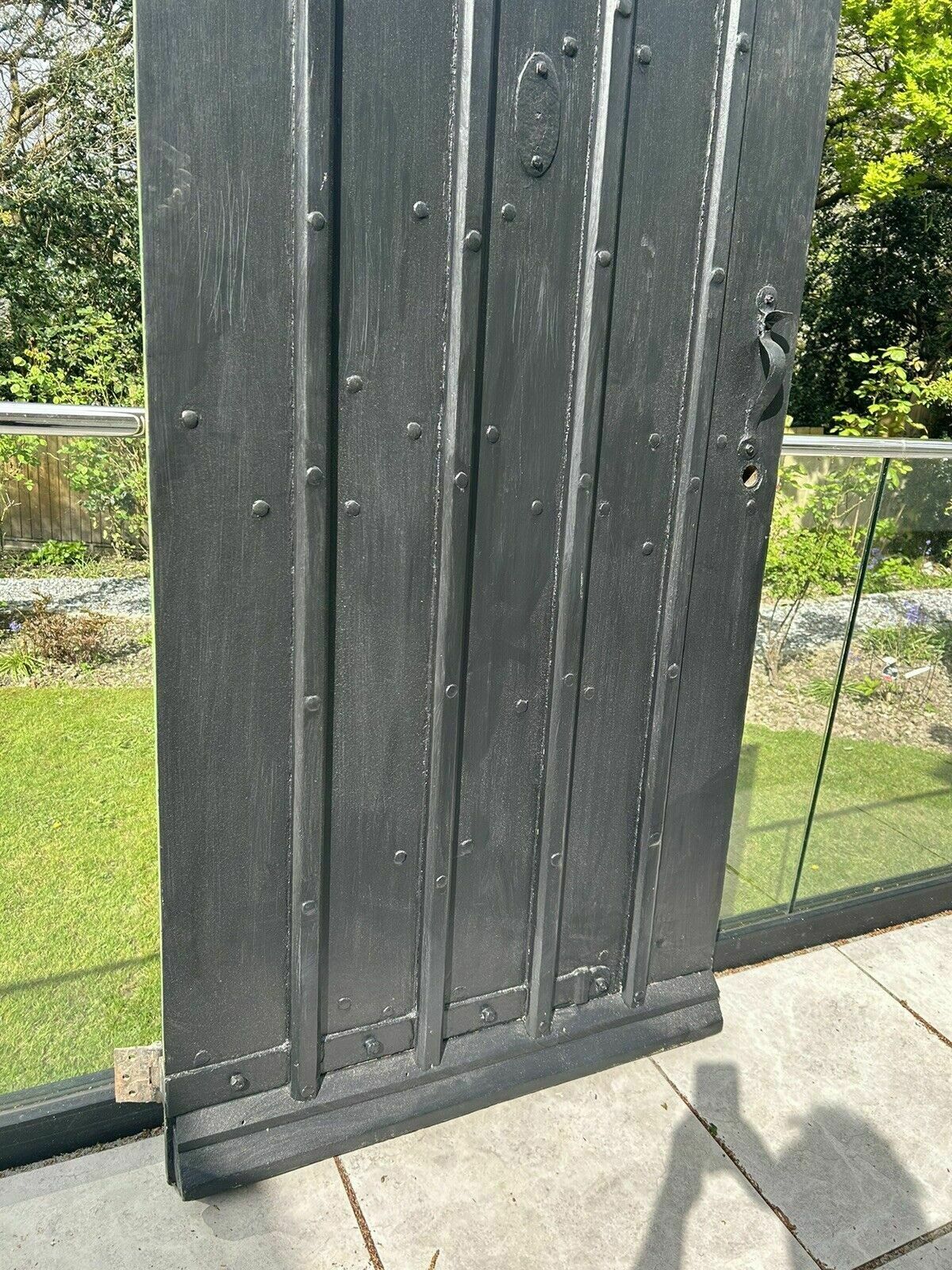 photo for sale Antique 18th Century Front Door Cornish Reclaimed Period Forged Hinges Bolts Old