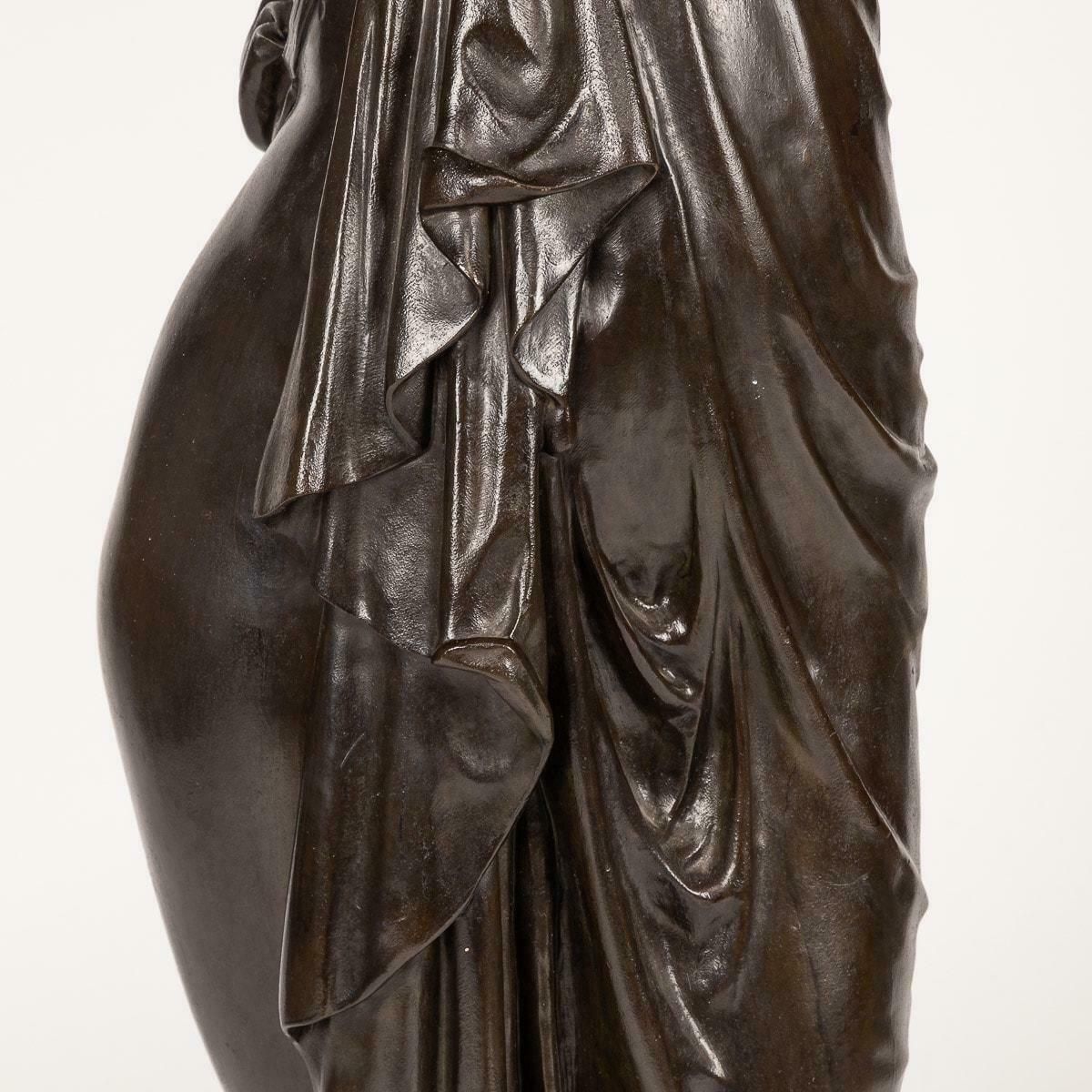 photo for sale 19th Century French Life Size Bronzes Holding Dog Head Cornucopias C.1870