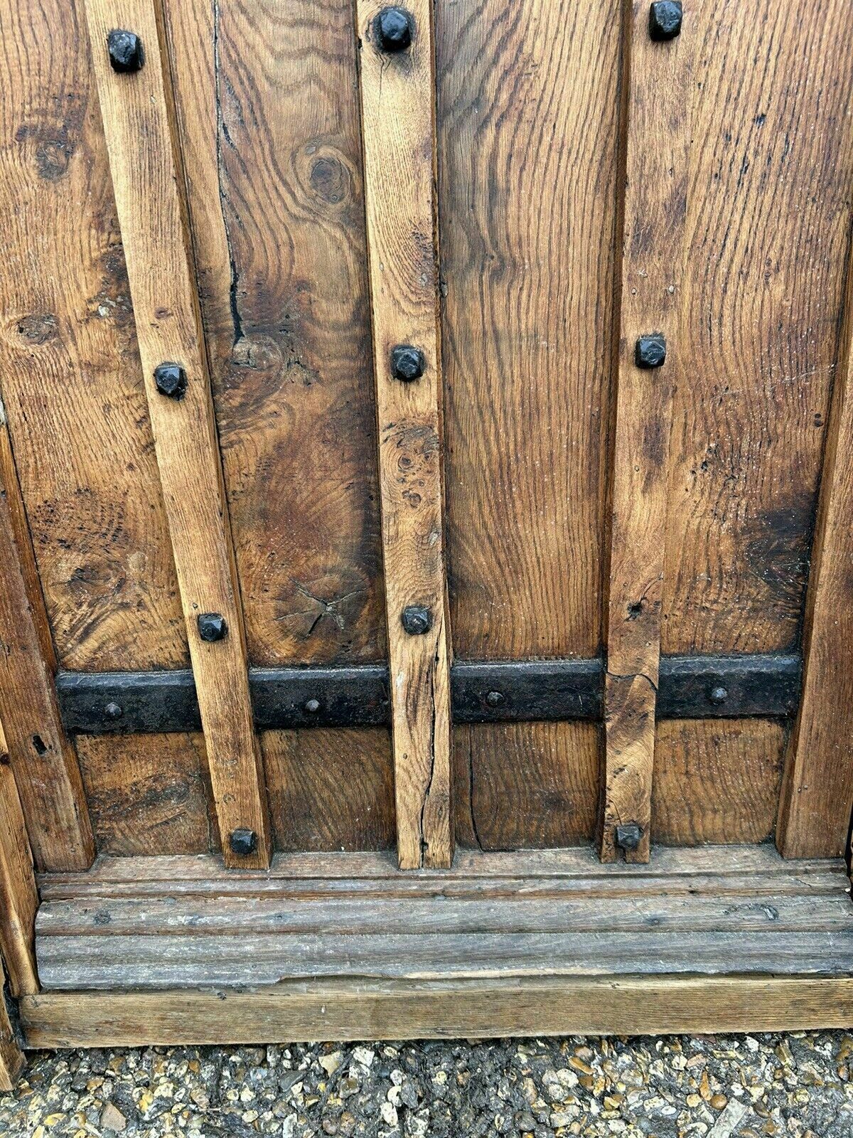 Solid Elm Front Door+Frame Old Period Antique Reclaimed Wood 1700s Rare Refurb photo vintage