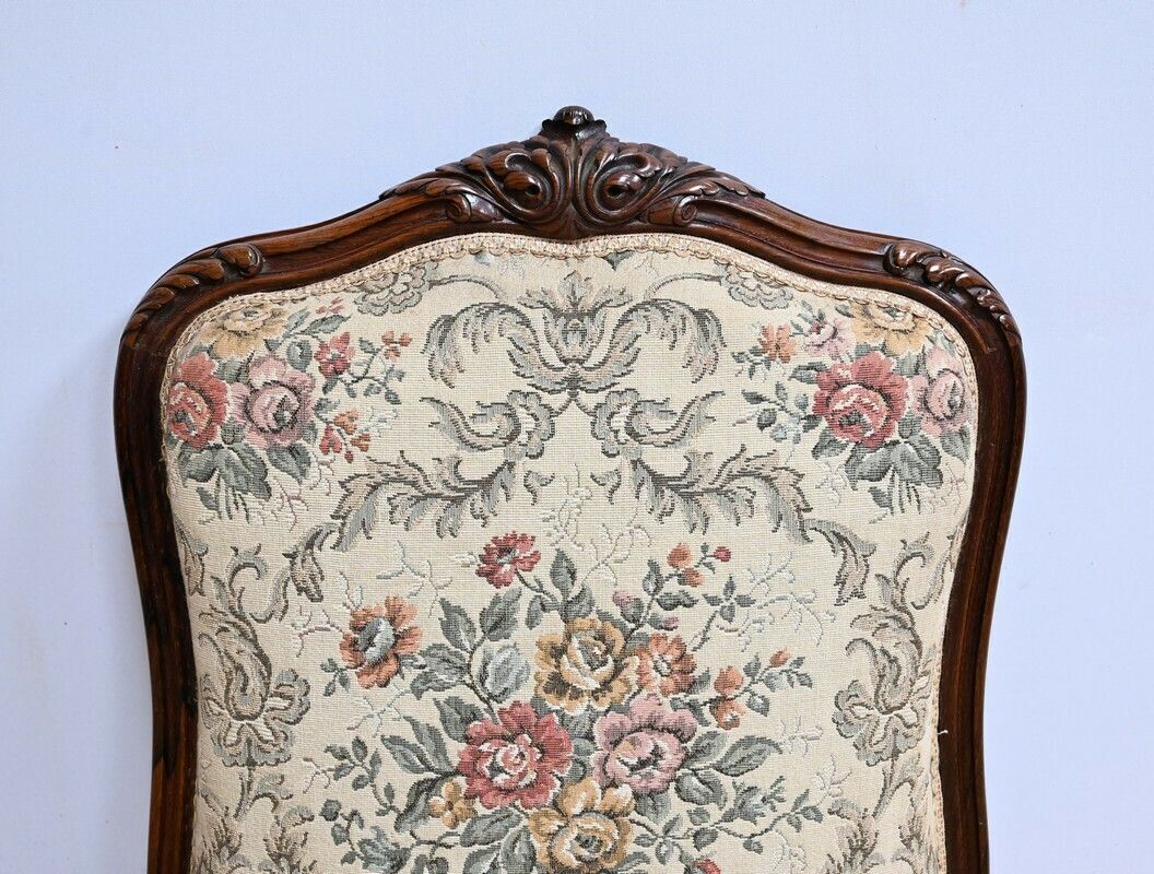 Suite Of 4 Rosewood Chairs, Louis XV Style, Napoleon III Period – Mid 19th Century photo for sale