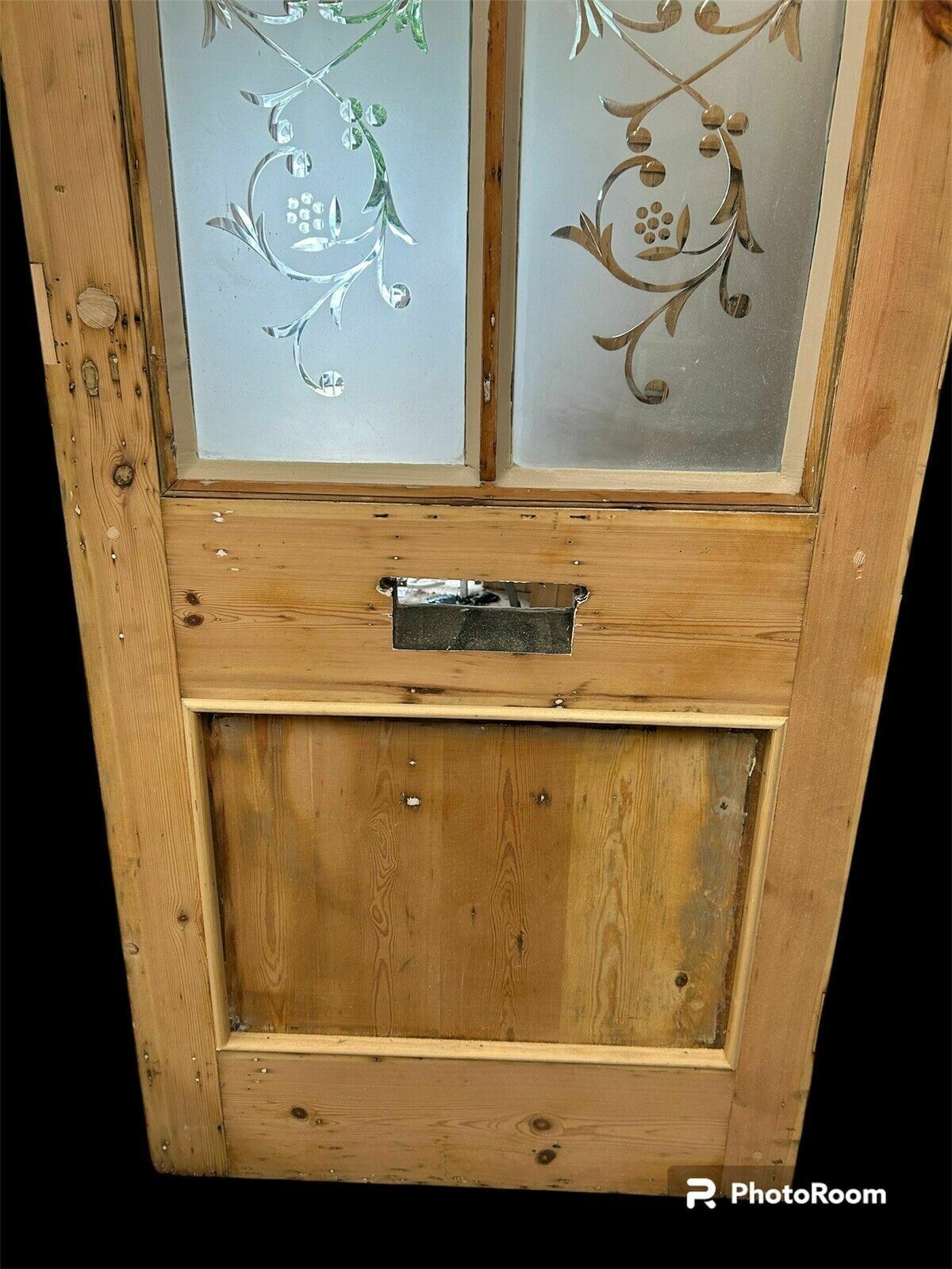 2655.0 Victorian Cut Etched Glass Front Door Antique Period Reclaimed Old Wood Pine photo