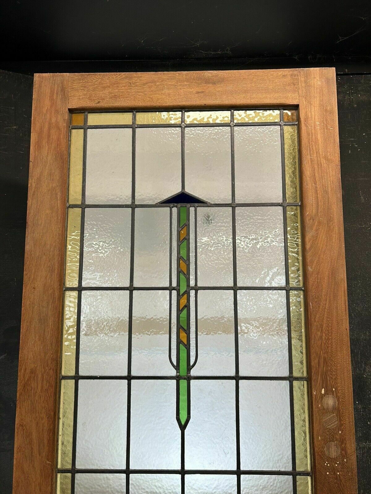 Art Deco Stained Glass Front Door Period Old Reclaimed Antique 20 30 Wood Leaded photo furniture