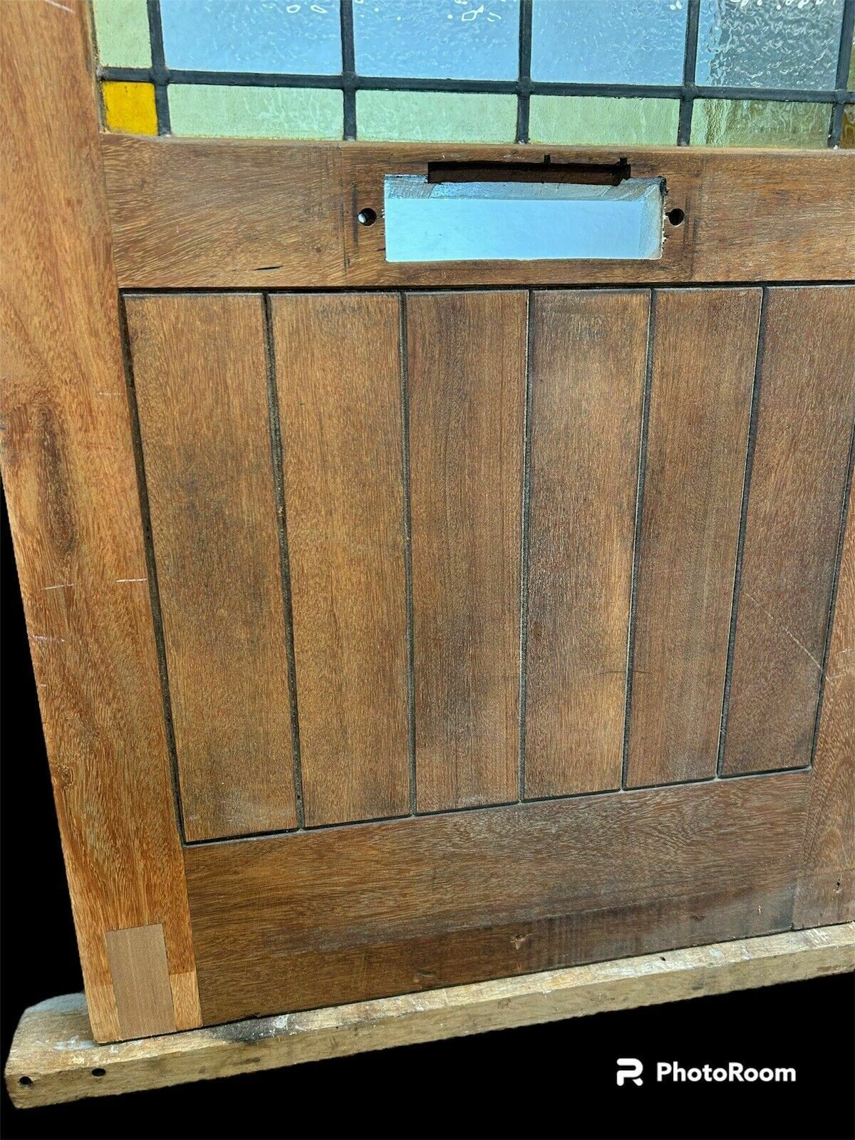 Art Deco Stained Glass Front Door Period Old Reclaimed Antique 20 30 Wood Leaded photo vinterior