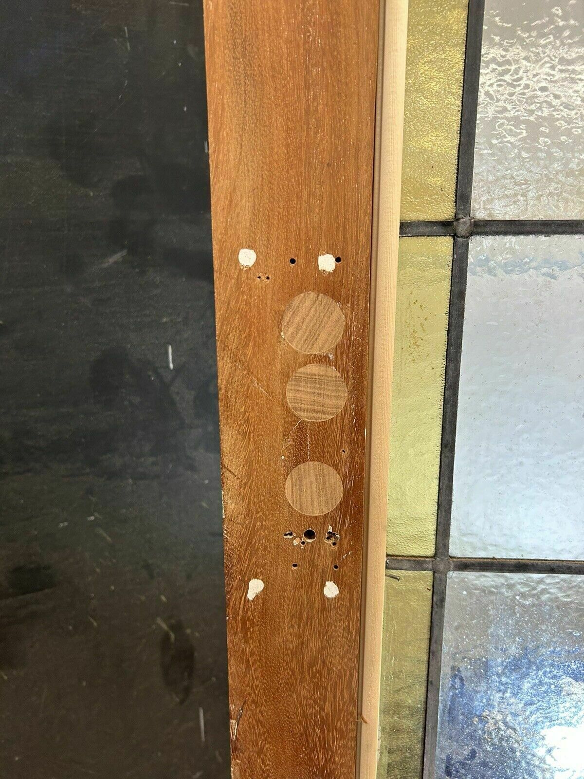 1057.0 Art Deco Stained Glass Front Door Period Old Reclaimed Antique 20 30 Wood Leaded photo