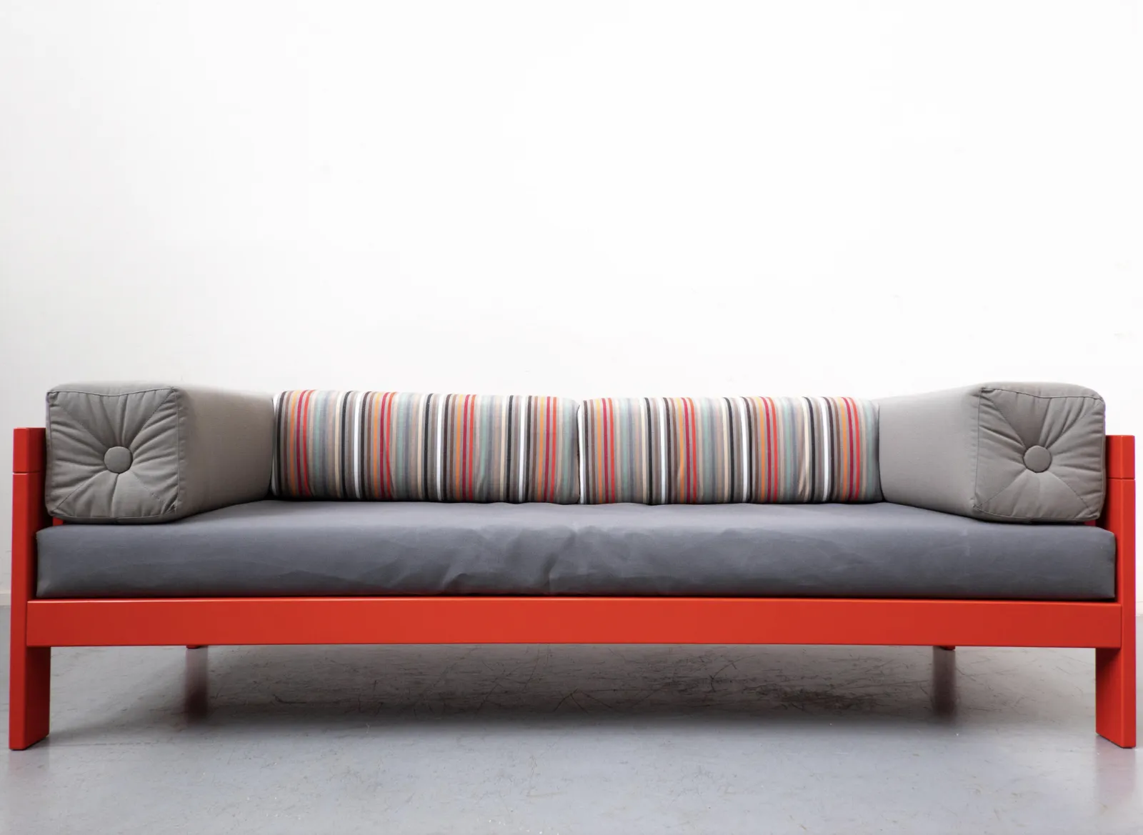 Furniture Mid Century Orange “Califfo” Sofa By Ettore Sottsass, Poltronova, Italy, 1960s photo