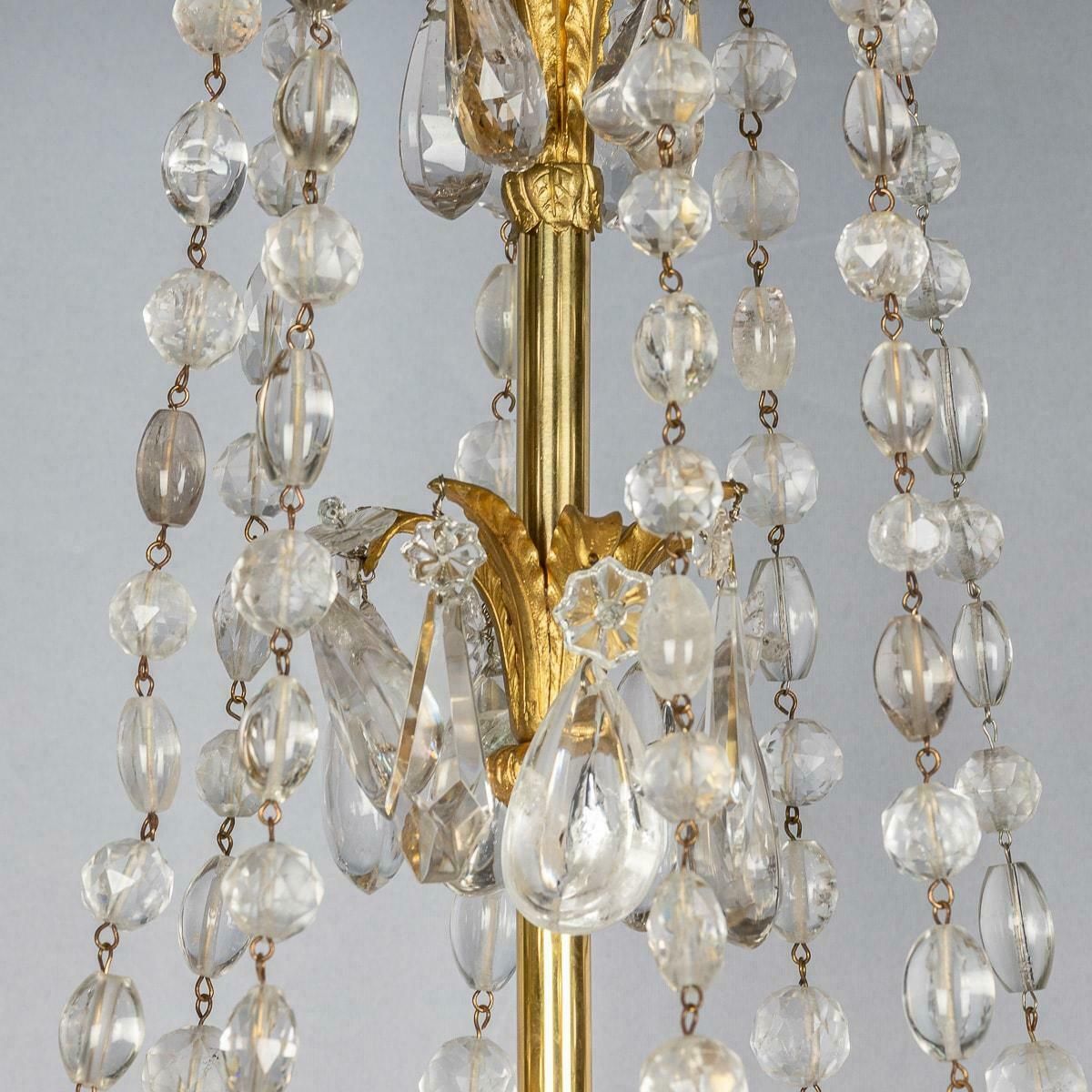 Antique 18th Century French Ormolu & Cut Rock Crystal Chandelier C.1770 photo Lighting