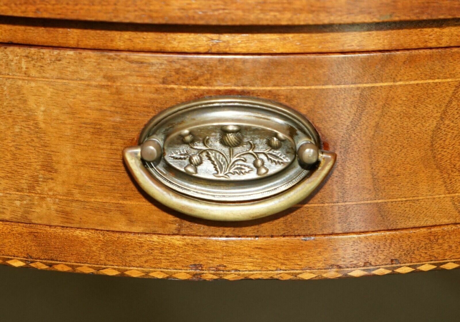 photo furniture Pair Of Walnut Fret Work Carved Thomas Chippendale Sheraton Revival Side Tables