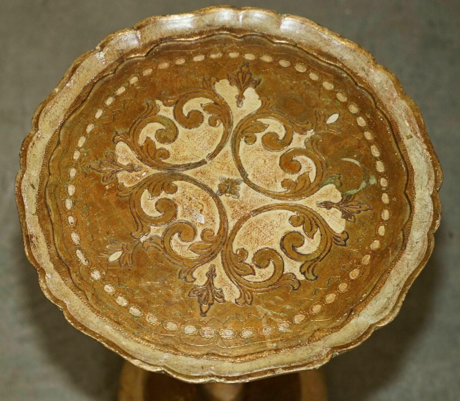 Exquisite And Highly Decorative Italian Circa 1900 Polychrome Painted Side Table photo for sale