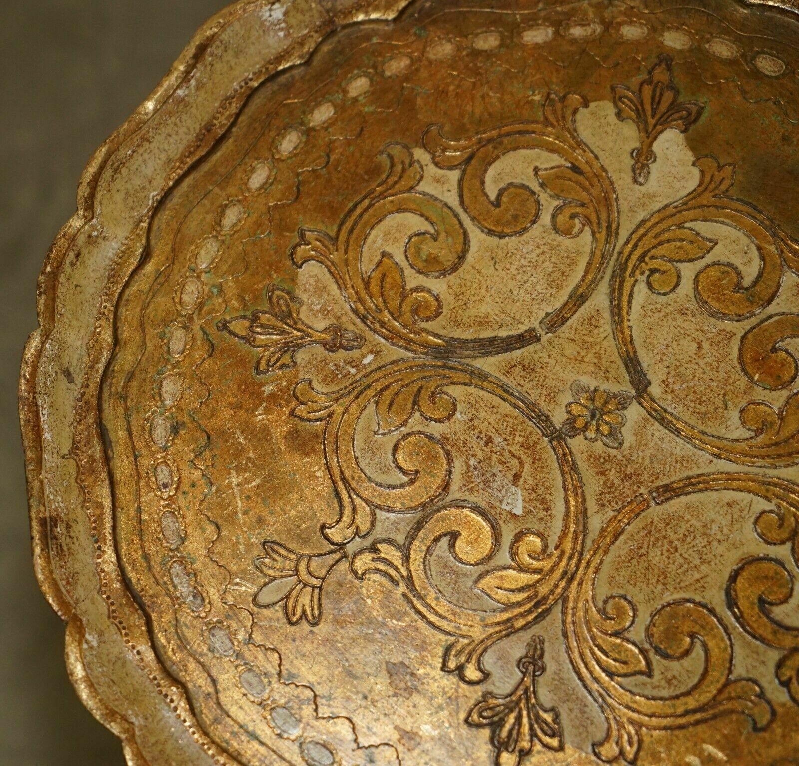 Exquisite And Highly Decorative Italian Circa 1900 Polychrome Painted Side Table photo vinterior