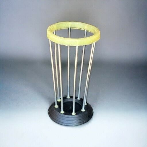 French 1970s Aluminium, Melamine And Thermoformed Plastic Umbrella Stand French Modern