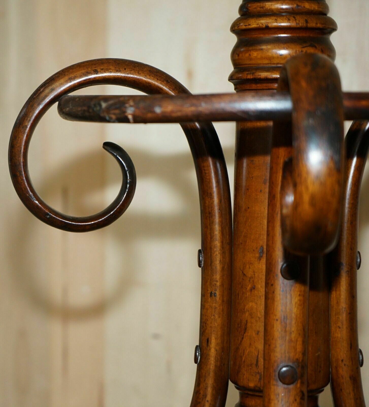 Super Rare Original Antique Victorian Circa 1880 Thonet Bentwood Coat Rack Stand photo Furniture