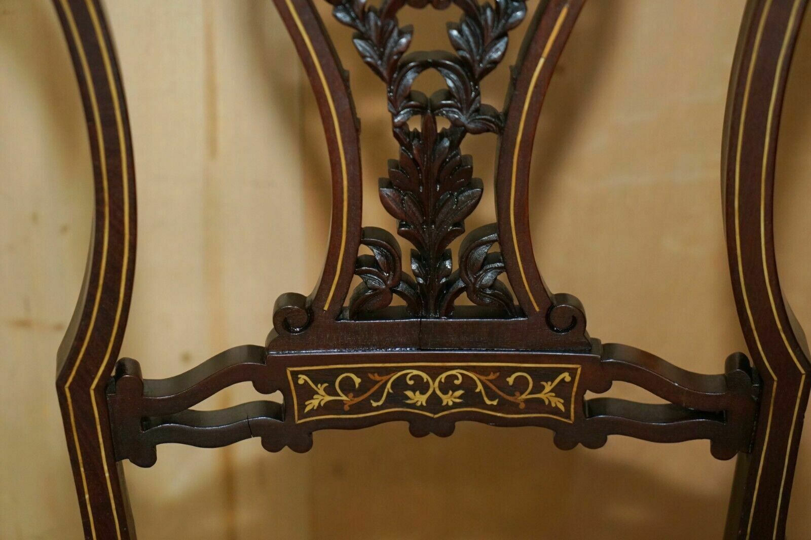 photo furniture Pair Of Antique Victorian Rosewood Salon Chairs With Stunning Inlaid Back Panels