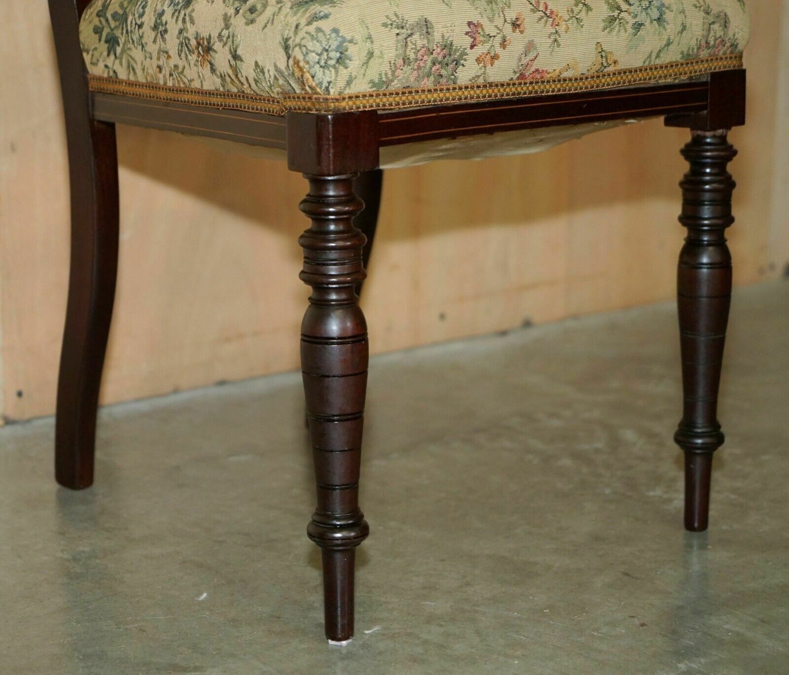 750.0 Pair Of Antique Victorian Rosewood Salon Chairs With Stunning Inlaid Back Panels photo