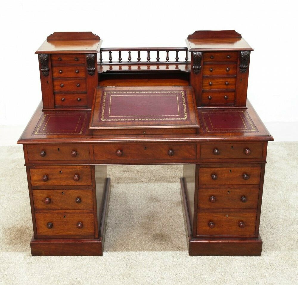 Victorian Charles Dickens Desk Mahogany Writing Table 1880 photo furniture