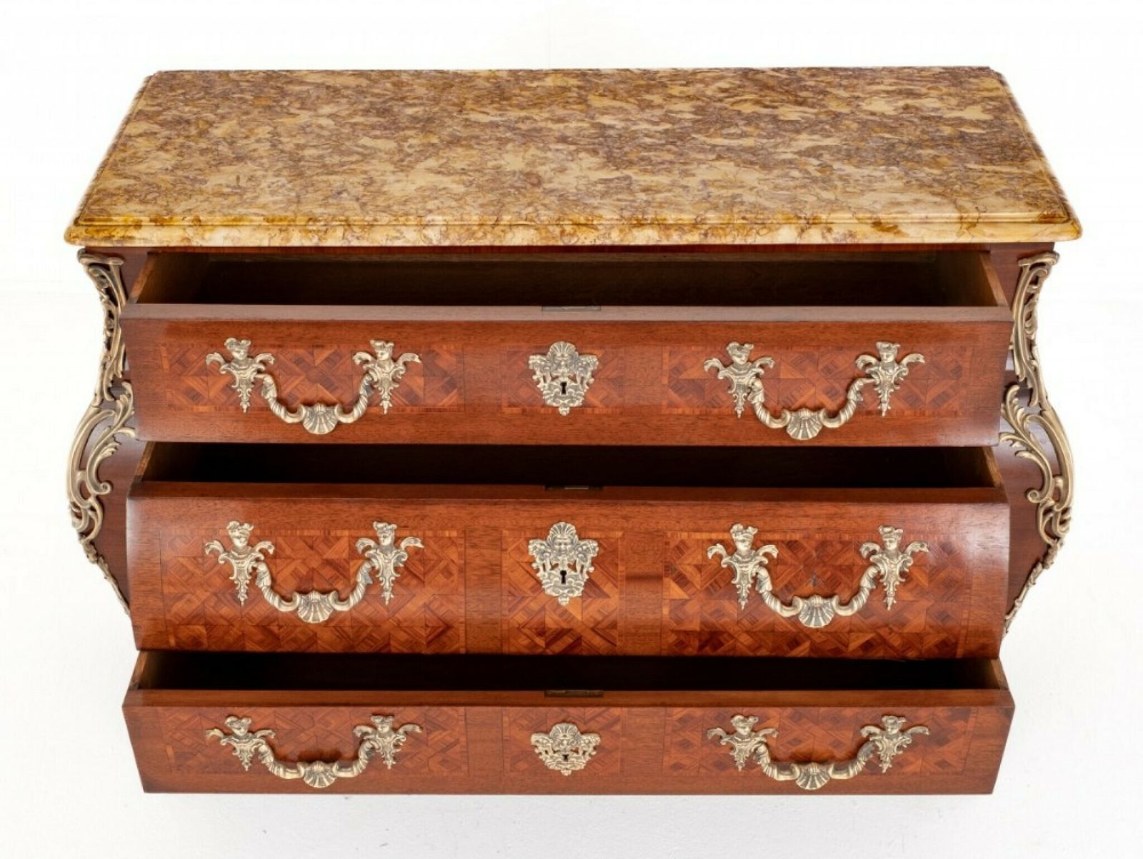 Louis XVI Bombe Commode Antique French Chest Drawers 1900 photo buy