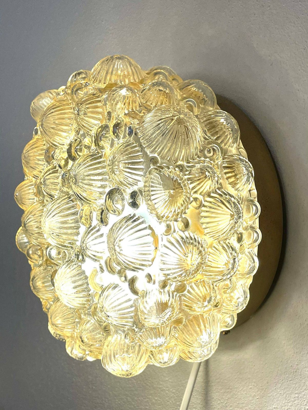 Vintage Mid Century German Bubble Glass Wall Or Ceiling Lamp In Organic Pattern   Design From Rudolf Zimmermann Bamberg photo Lighting