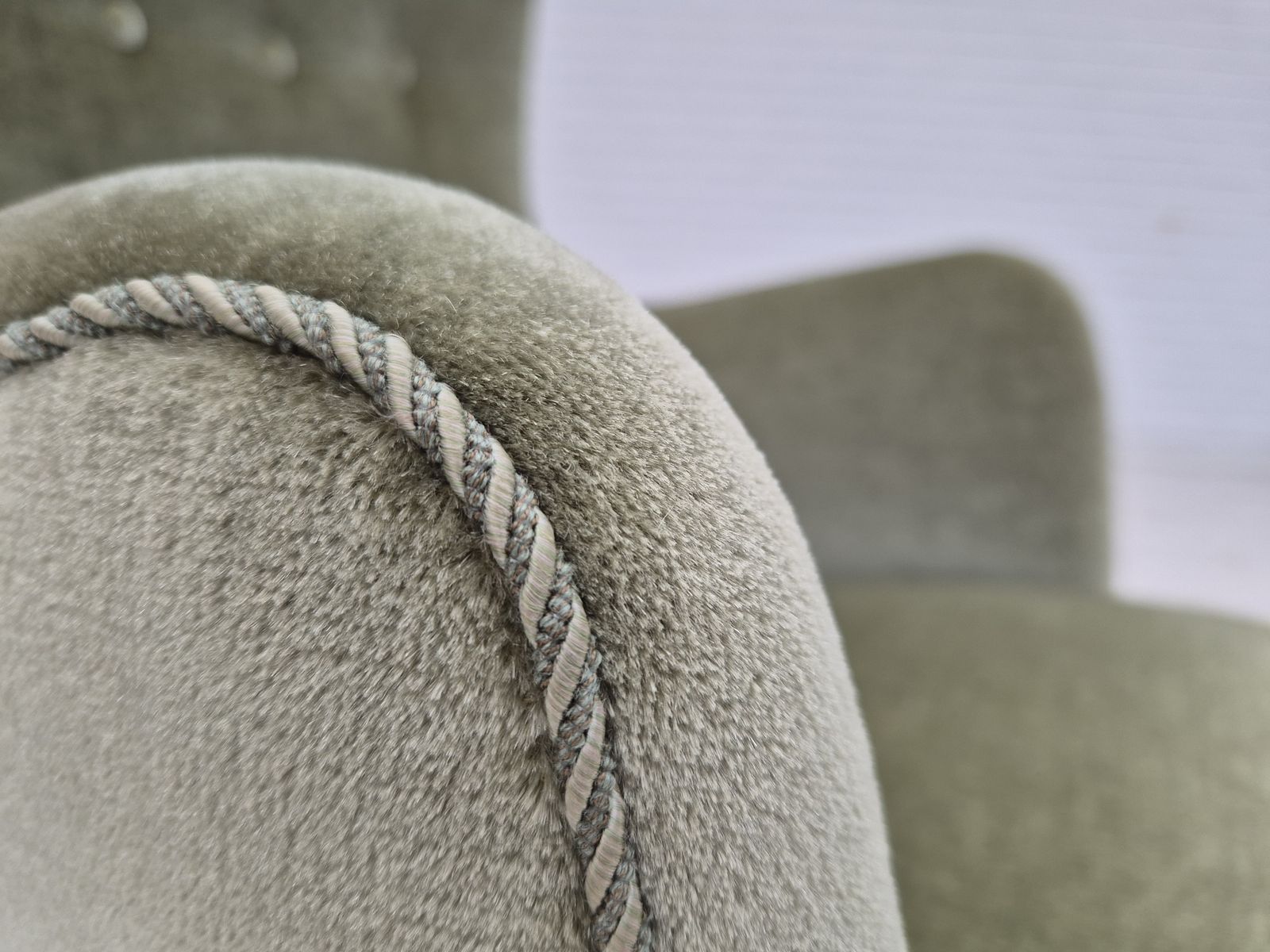 1970s, Danish Armchair, Velour, Beech Wood, Original Excellent Condition. photo furniture