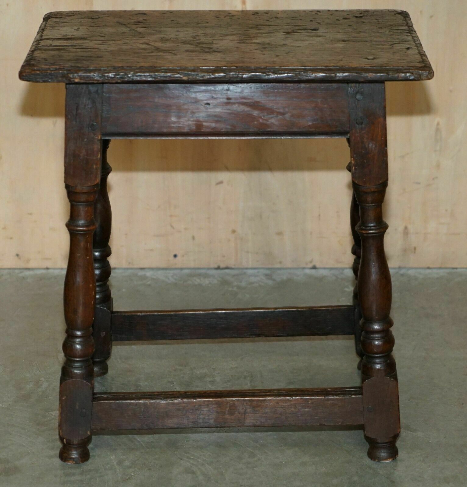 17th Century Antique English Oak Side End Lamp Wine Table Lovely Patinated Top photo buy