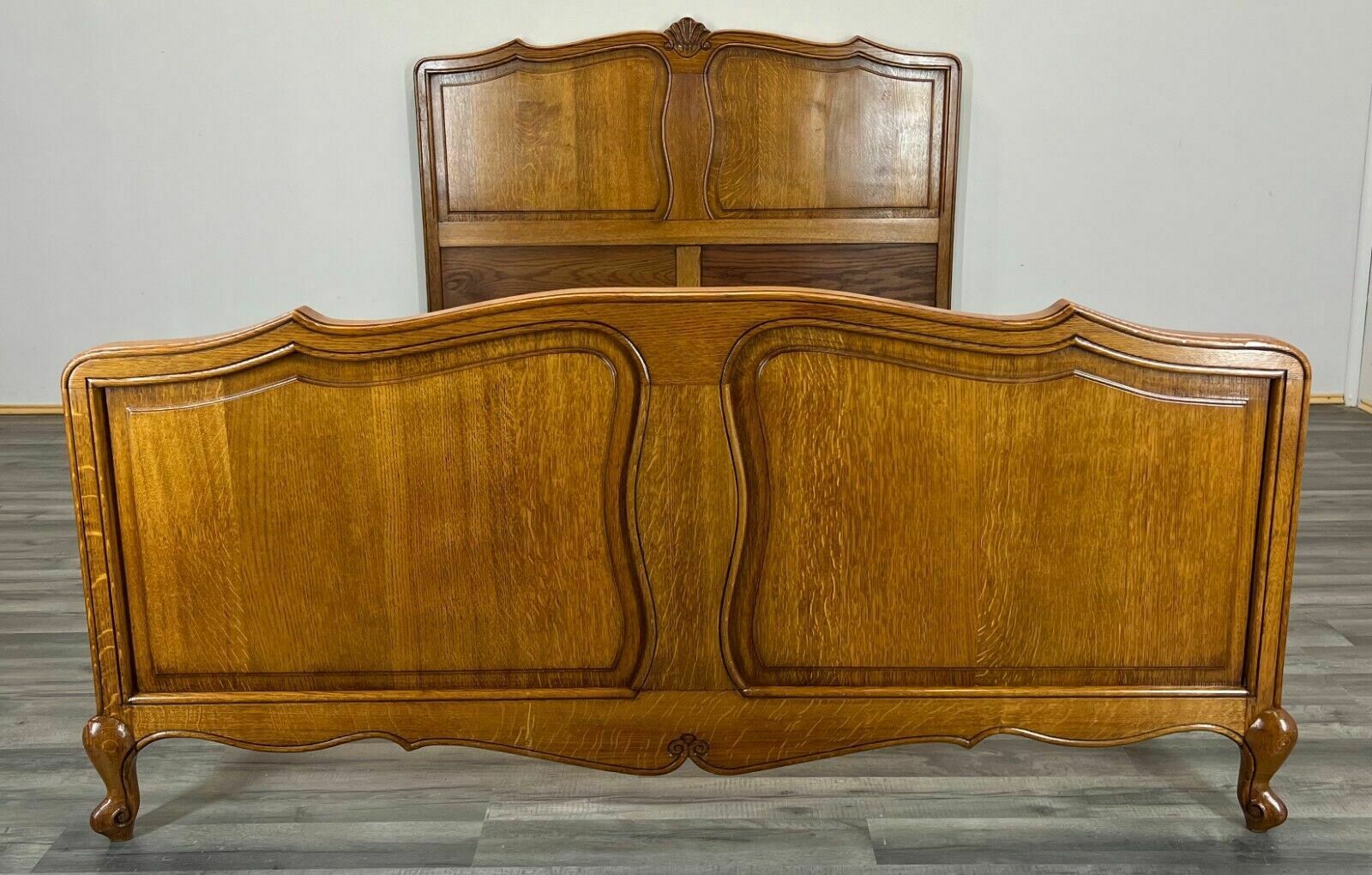 Louis XV Style Vintage French Oak Double Bed (Lot 2967) photo furniture