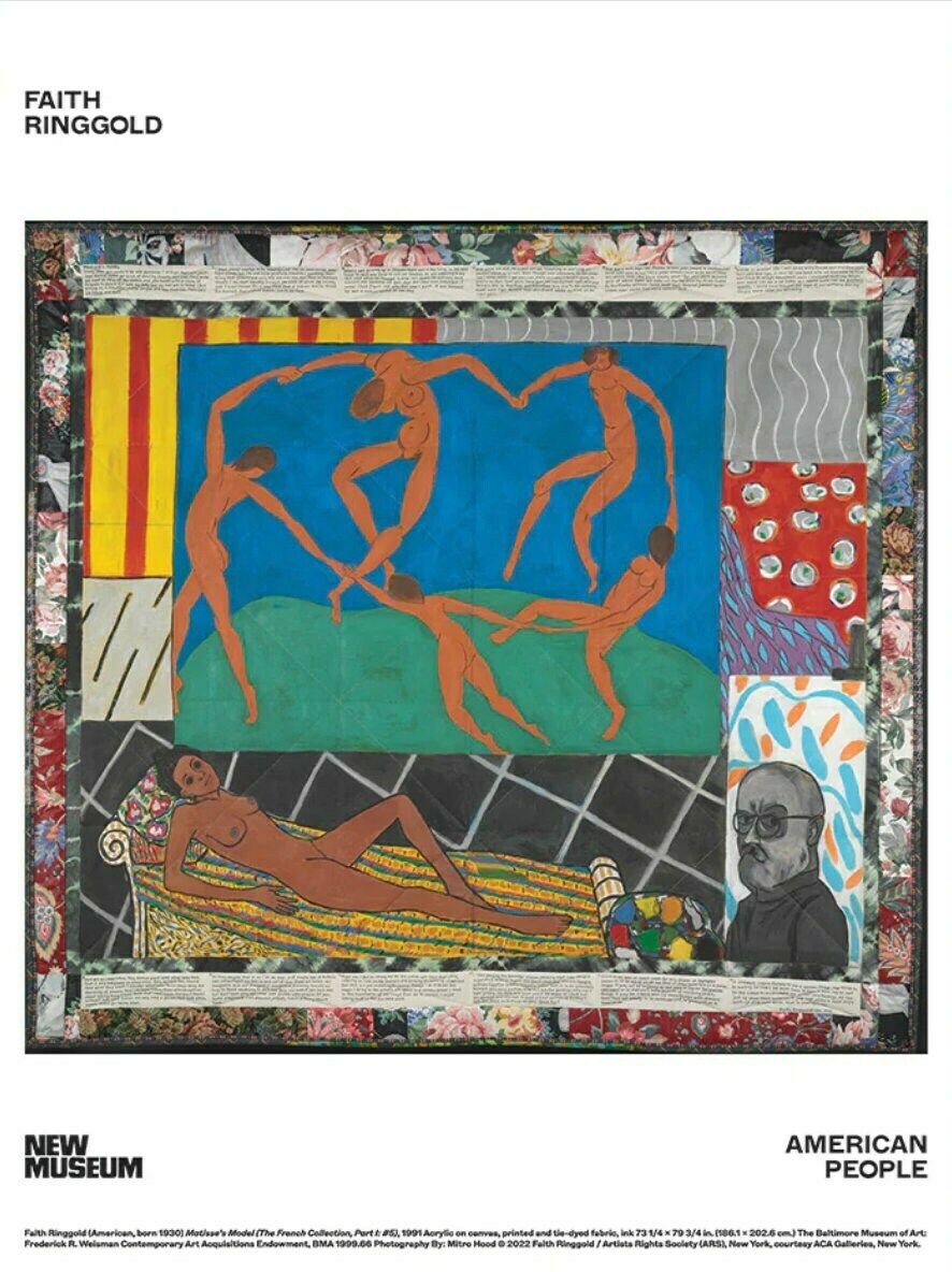 Original Faith Ringgold Exhibition Poster   Matisse's Model Quilt Painting   Authentic Museum Print