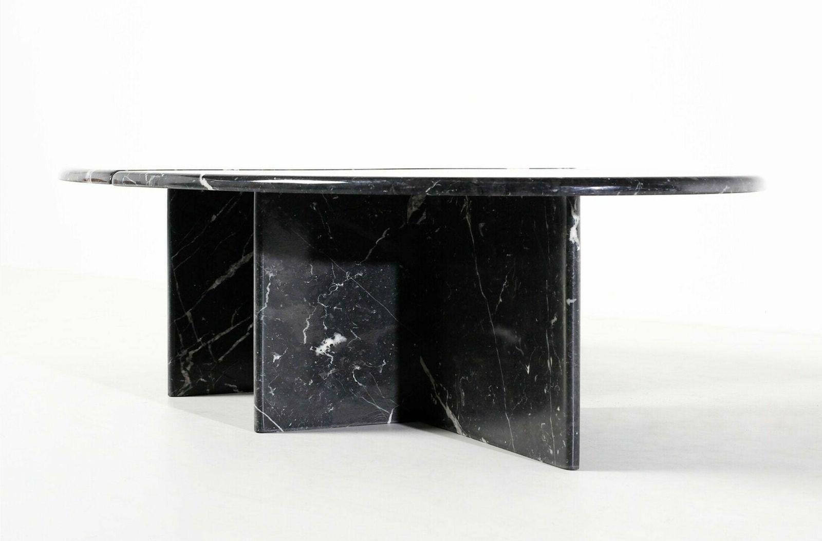 Italian Black Marquina Marble, Coffee Table, Italy, 1970s photo Furniture