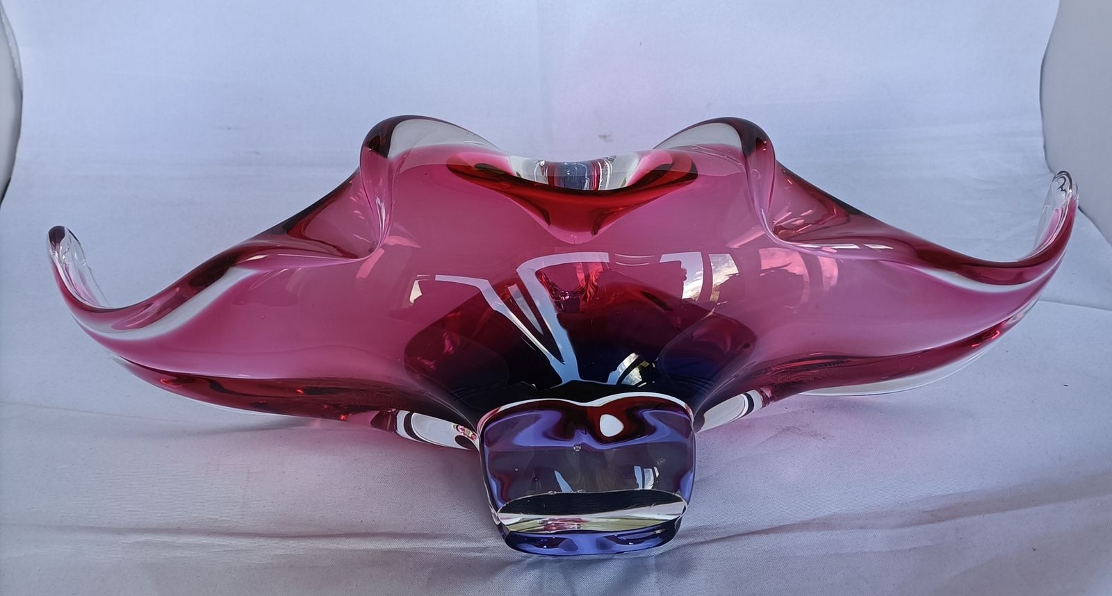 "Dali" Moustache Glass Centre Piece From Czechoslovakia, Designsd By Josef Hospodka photo for sale