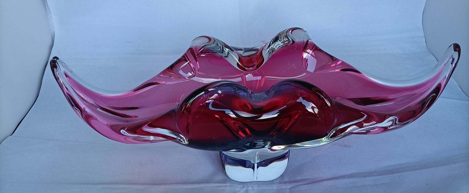 "Dali" Moustache Glass Centre Piece From Czechoslovakia, Designsd By Josef Hospodka photo buy