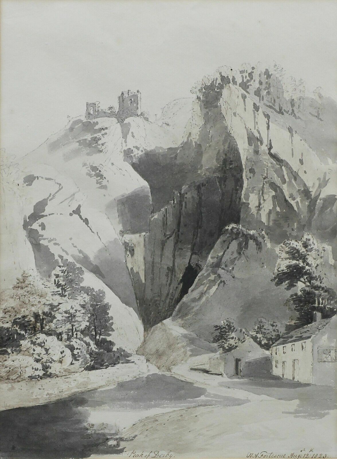 Watercolour By Henrietta Anne Fortescue. Peak Of Derby photo furniture